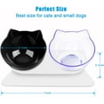 thumbnail image 2 of Cuencos dobles para perros y gatos, cuencos elevados para agua y comida para gatos con soporte elevado, cuenco elevado inclinado de 15° para gatos y perros pequeños (blanco), 2 of 7