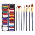 thumbnail image 1 of Pinturas faciales de 12 colores con 7 pinceles paletas de pintura corporal profesional a base de agua para vacaciones, maquillaje, escenario, cara, 1 of 9