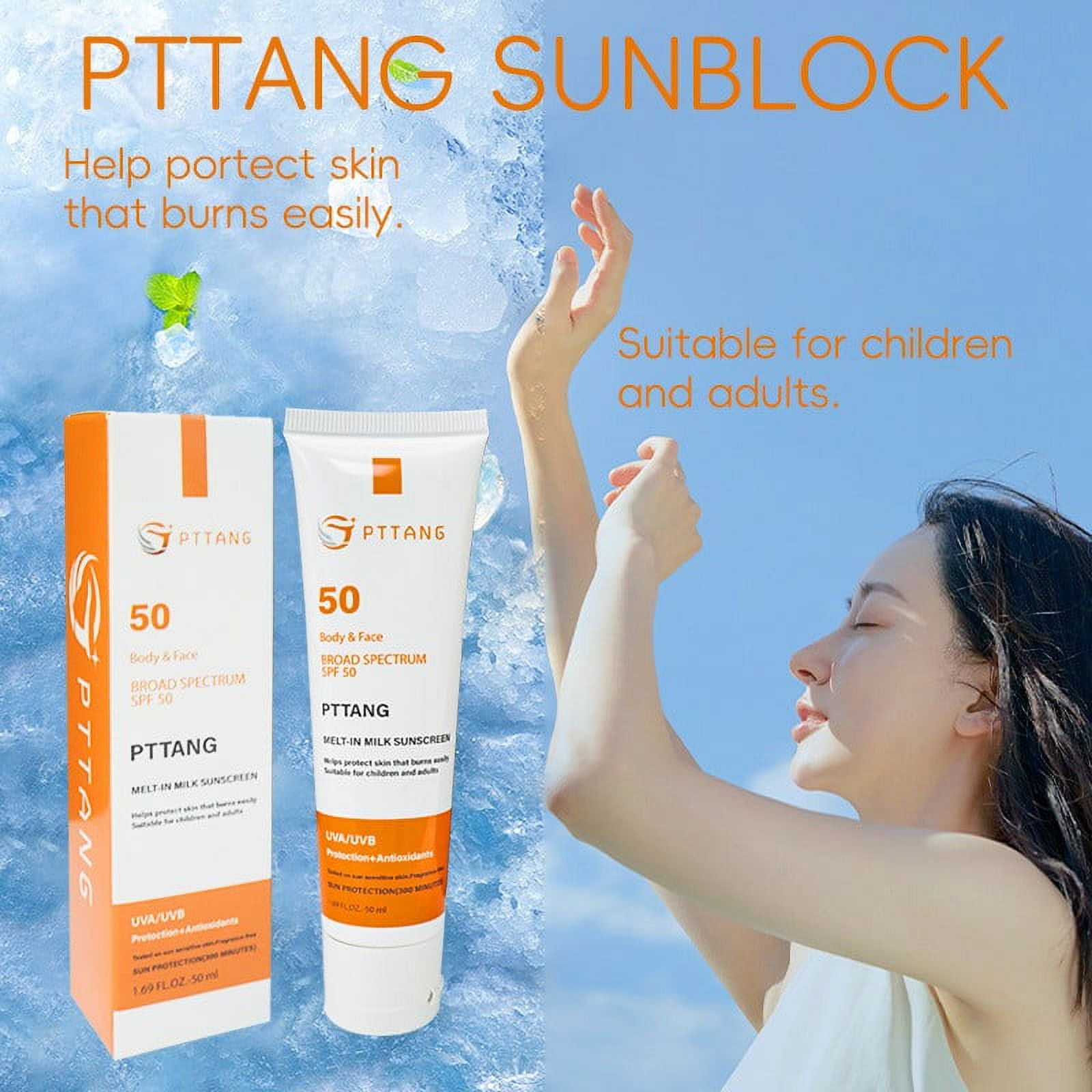 Orange Sunscreen Moisturizing Refreshing Facial Full Body UV Sunscreen