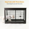 thumbnail image 2 of 38 inch Dog Crate Furniture Indoor Dog Crate End Table Heavy-Duty Dog Cage with Dog Mat, Three-Door Dog House Black, 2 of 7