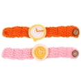 thumbnail image 1 of GOOHOCHY 2 piezas de relojes tejidos artesanías de trabajo de trabajo divertidos pulsera de relojes de pulsera para parejas (rosa y naranja), 1 of 7