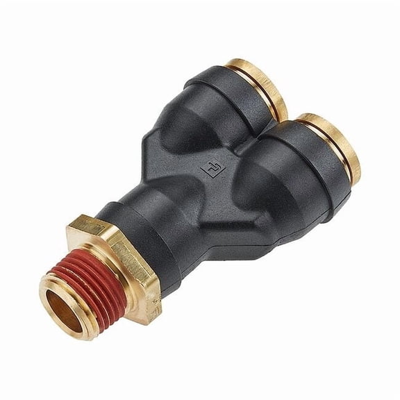 Legris Push-Fit Wye Fitting,Black,1.96875 in L VS368PTCR-4-2