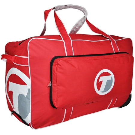 TronX Velocity Wheeled Hockey Equipment Bag (Red)