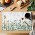 thumbnail image 2 of Spring Emerald Green Eucalyptus Placemats Set of 8, Botanical Leaf Country Placemats for Dining Table, Place Mats for Kitchen Tabletop, Waterproof Wipeable Dining Table Mats Set, 2 of 9
