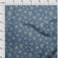 thumbnail image 2 of oneOone Cotton Jersey Grayish Blue Fabric Brush Stroke|Leaves & Floral Abstract Dress Material Fabric Print Fabric By The Yard 58 Inch Wide, 2 of 4