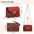 thumbnail image 7 of KUIFORTI Red Flower Leather Crossbody Bag Soft Comfortable Women's Shoulder Handbags with Strap Easy to Carry Purse Shoulder Bags with Chain Strap for Travel Daypack, 7 of 7