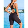 thumbnail image 2 of Women's Boyleg One Piece Swimsuit Racerback Athletic Bathing Suit, 2 of 7