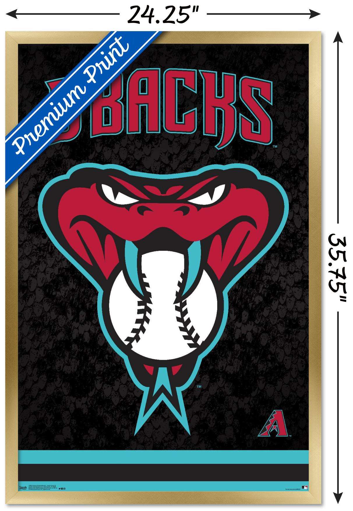 MLB Arizona Diamondbacks - Snake Head Logo Wall Poster, 22.375" x 34", Framed