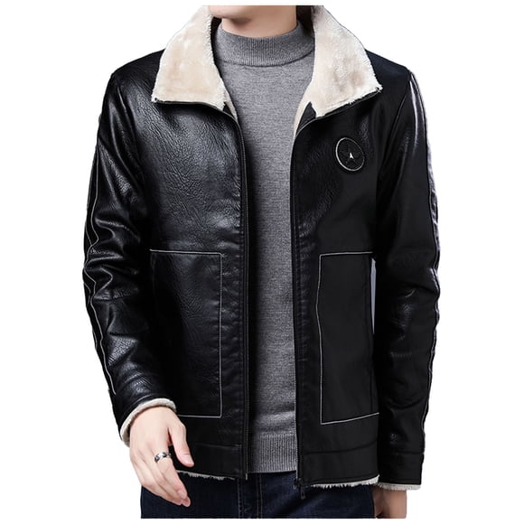 Pisexur Leather Vest Men Men's Fashion Men's Leather Motorcycle Jackets Casual Tops Coats Plus Size Motorcycle Jacket