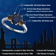 thumbnail image 2 of Gem Stone King 10K Two Tone Gold Blue Sapphire and Brown Smoky Quartz Engagement Ring for Women | 2.72 Cttw | Oval 9X7MM | Gemstone September Birthstone | Size 7, 2 of 6