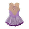 thumbnail image 3 of iixpin Kids Girls Sparkle Ballet Lyrical Dance Dress Gymnastic Skirted Leotard Figure Ice Skating Dress Dancewear Lavender 6, 3 of 7