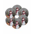 thumbnail image 7 of 15 Inch Round Placemats Set of 6, Grey Snowman Christmas Non Slip Heat Insulation PP Table Mats, Xmas Tree Snowflake Elk Gifts Washable Place Mats for Kitchen Dining Party Table Decor, 7 of 7