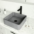 thumbnail image 2 of VIGO Navona Gothic Gray Concreto Stone 15 in. L x 15 in. W x 5 in. H Square Vessel Bathroom Sink, 2 of 8