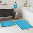 thumbnail image 2 of ComfiTime 2 Piece Bathroom Rugs Set – Thick Memory Foam, Non-Slip Bath Mat, Soft Plush Velvet Top, Ultra Absorbent, Small, Large & Long Rugs for Bathroom Floor, Caribbean Sea, 17*24 & 20*32, 2 of 12