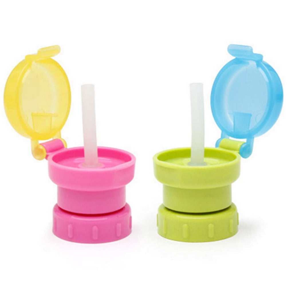 2 Colors Cup Lid Straw Spill-Proof Design Bottle Cover Baby Toddler Kids R0F9 