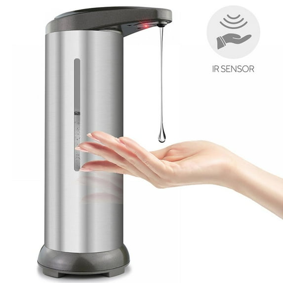 250ml Premium Touchless Soap Dispenser,Battery Operated Electric Automatic Soap Dispenser Automatic Soap Dispenser Hand or Dish Soap for Kitchen Bathroom Toilet Restroom,Brushed Stainless Steel