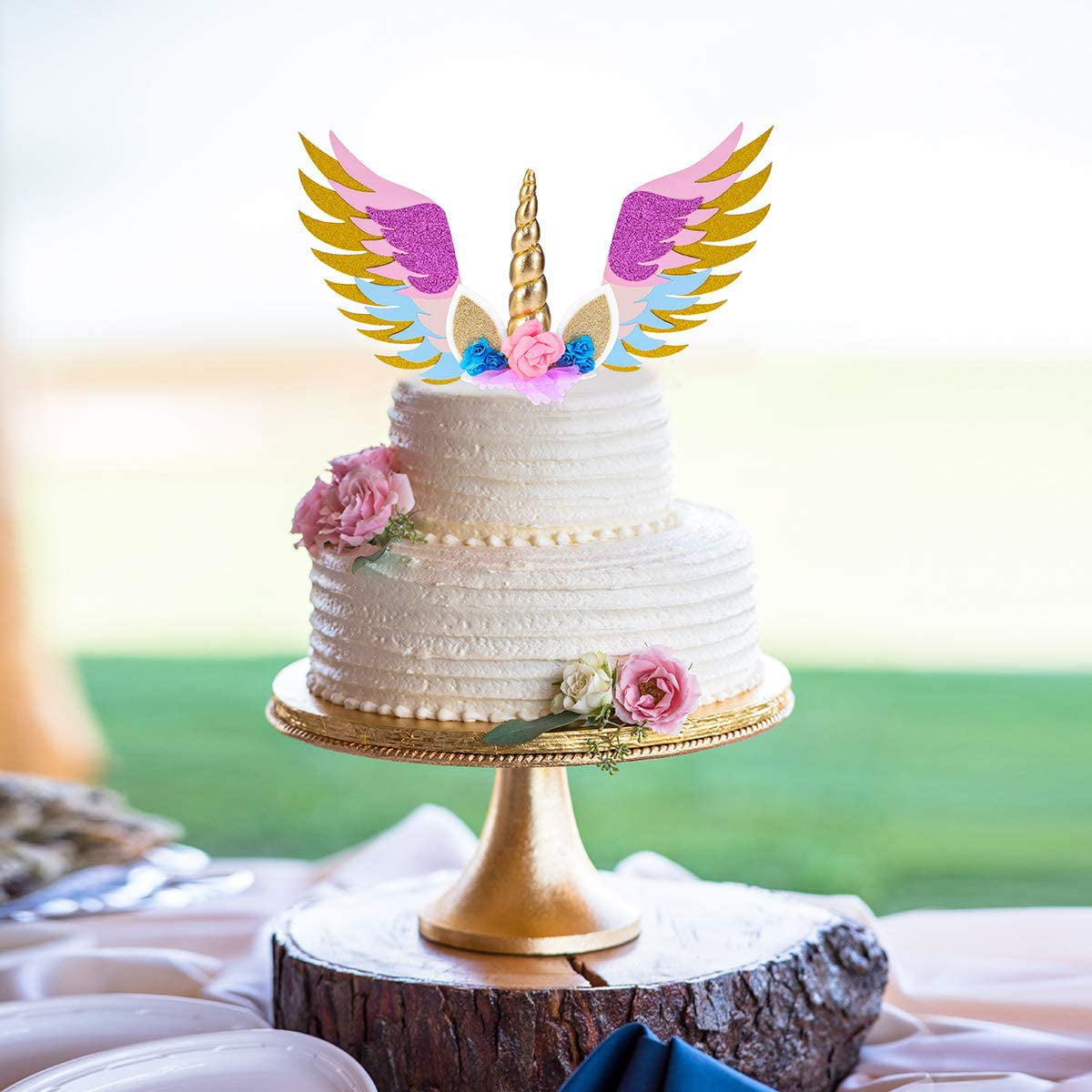 UNICORN WINGS CAKE TOPPER WITH 12 PCS CUPCAKE TOPPER | Lazada PH