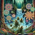 thumbnail image 2 of Ambesonne Trippy Duvet Cover Set, Psychedelic Mandala Woods, Queen, Multicolor Reseda Green, 2 of 5