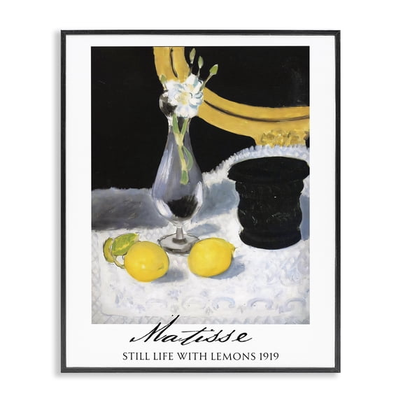 Stupell Industries Matisse Still Life Lemons Black Framed Giclee Art, design by Vintage Hustle