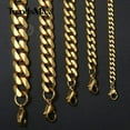 thumbnail image 5 of 16"-36" 3/5/7/9/11mm Gold Plated Stainless Steel Curb Cuban Mens Necklace Chain, 5 of 8