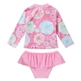 thumbnail image 2 of inhzoy Kids Girls 2 Piece Rushguard Swimsuits Bathing Suit Swim Shirt Bottom Tankini Bikini Set, 2 of 5
