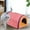 Red, variant on Cat Bed or Dog Bed,2 Ways to Use,Indoor Pet Cave Bed with Removable Curtain,Washable Double Sided Zipper Pet Mat,Dual Use Pet Bed, Can Be Half or Full Bed.