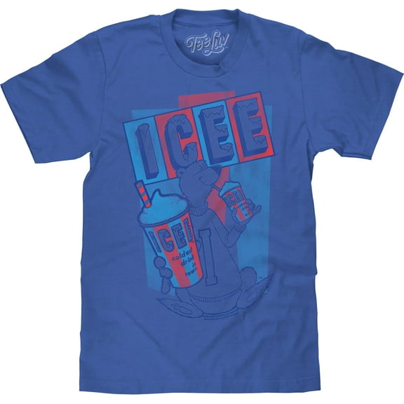 Tee Luv Big and Tall ICEE Polar Bear Faded Drink Logo Graphic T-Shirt (Men's) (XLT)
