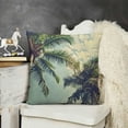 thumbnail image 2 of YINGXI  Palm Tree Throw Pillow Cushion Cover, Coconut Trees on Tropical Beach Caribbean Coastline Ocean Summer, Decorative Square Accent Pillow Case, Yellow Green 20x20in, 2 of 5