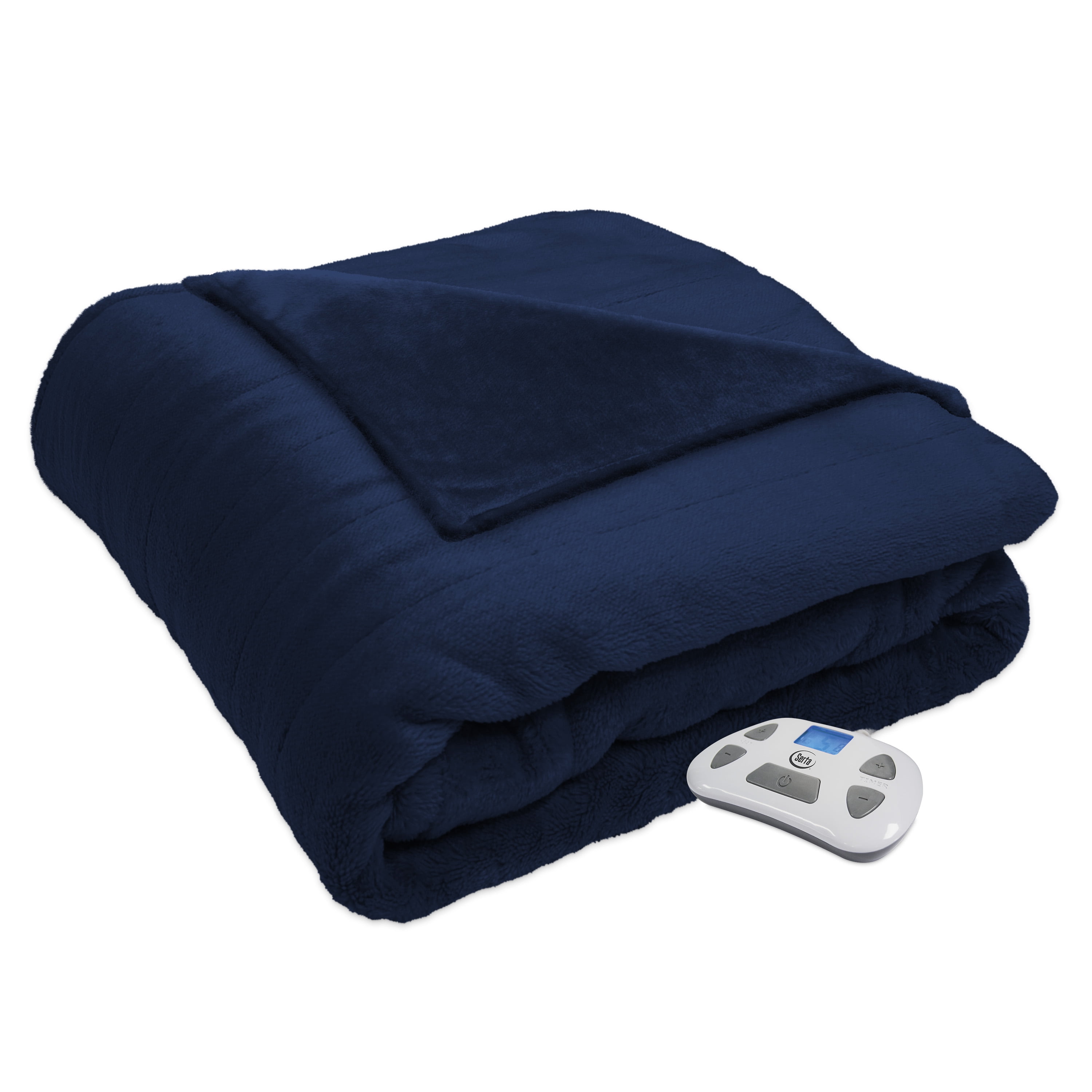 Serta Luxury Plush Electric Heated Blanket, Twin, Gray - Walmart.com