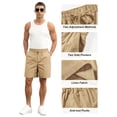 thumbnail image 5 of Iceglad Mens Cotton Linen Shorts Stretch Summer Beach Shorts Casual Drawstring 7inch Inseam Shorts, 5 of 8