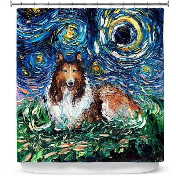 Shower Curtains 70" x 73" from DiaNoche Designs by Aja Ann - Collie Dog