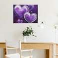 thumbnail image 5 of Chilfamy Purple Hearts Artistic Painting Canvas Wall Decor Ready To Hang 16x12in, 5 of 6