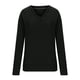 thumbnail image 4 of Suéter de cuello en V para mujer, suéter informal de invierno de color liso, cuello alto, manga larga, tejido suelto, suéter para mujer, 4 of 7