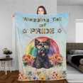thumbnail image 3 of Wagging Tail Scottish Terrier Celebrates Rainbow Pride Month LGBT LGBTQ+ Cozy Fleece Blanket Scottie Dog Lover Gifts Warm Soft Throw Blanket - 01003, 3 of 5