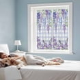 thumbnail image 3 of Purple Flowers Window Privacy Film, Weeping Spring Floral Checkered Pastoral Static Cling UV Sun Blocking Heat Control Window Tint Day and Night, Non-Adhesive One Way Privacy Cover 17.7''x39.3'', 3 of 7