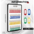 thumbnail image 2 of Key Hook Board Rack with 40 Pcs Plastic Tags Set 23.4 x 15.5 Inch Key Holder Wall Mount with 38 Hooks Self Closing Tabs Colored Labels for Car Hotels Office House Storage Organization, 2 of 7