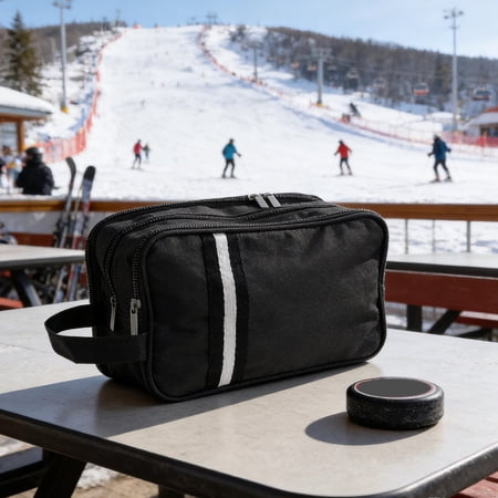 Vosarea Senior Hockey Equipment Bag Black Multi-Compartment Design for Accessories