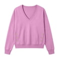 thumbnail image 5 of ZORYEVY Lightweight Sweatshirt for Women Pullover Winter Casual Womens Sweatshirt Solid V Neck Loose Fit Long Sleeve Tops, 5 of 8