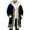 Navy, variant on Unisex Red Leather Stylish Long Coat Christmas Santa Claus Shearling Hooded Trench Coat