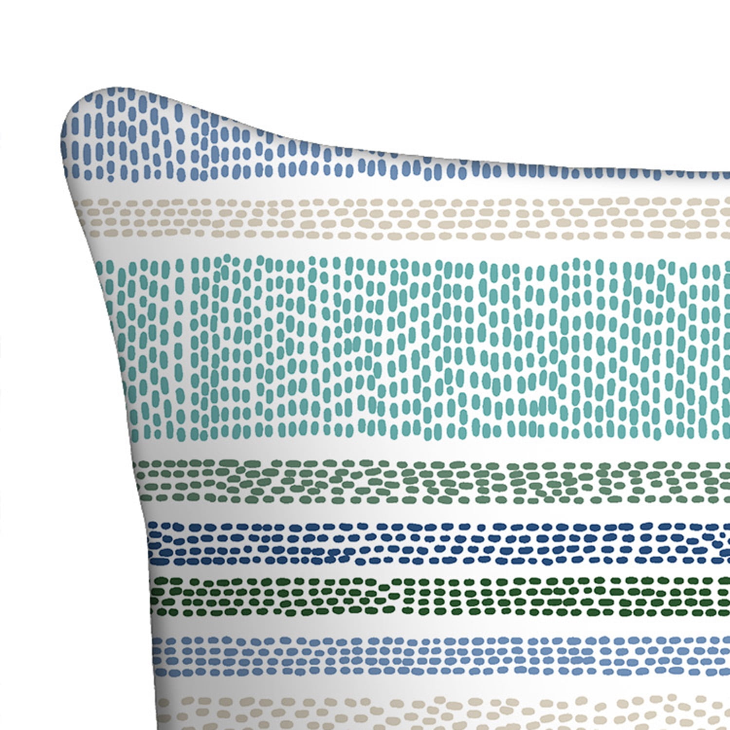 (1 pack) Mainstays 16" x 16" Dotted Stripe Decorative Outdoor Throw Pillow, Blue/Green