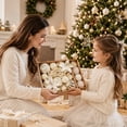 thumbnail image 5 of Rustic Brown Christmas Ornament Set, 9.45x12.60in Boxed Kit With Velvet Balls And Star Topper, Festive Decor For Tree Mantel Or Holiday Table Centerpiece White, 5 of 7