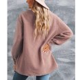 thumbnail image 4 of Chaqueta Abrigo Manga Larga Solapa Bolsillo Botón Color Puro Grueso Abrigo Casual para Mujer Rosa M, 4 of 6