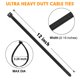 thumbnail image 2 of Bridas con cremallera RAZCC, 1200 unidades, cable negro de 30 cm de nailon resistente, 2 of 7