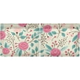 thumbnail image 3 of Floral Kitchen Curtains 2 Panels UV Protected Tier Curtains, Half Window Curtains Kitchen Tiers for Guest Room Bathroom Sink Laundry Room Basement,36 x 27 Inch, 3 of 7