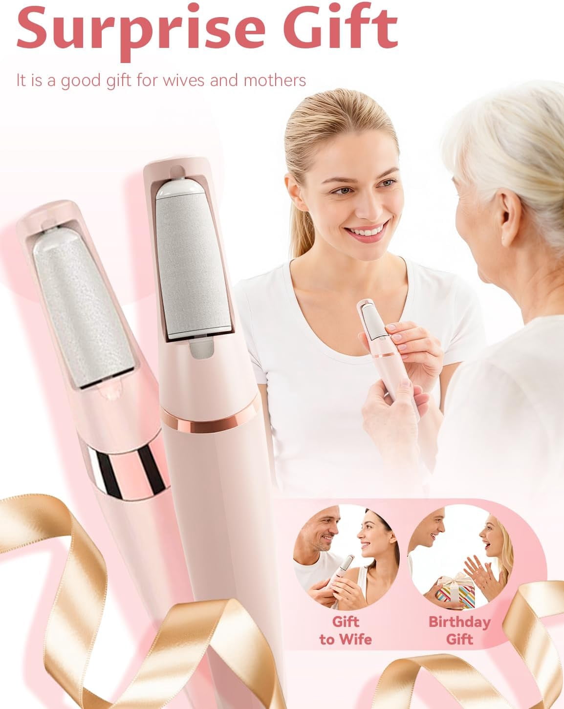Ron Foot Callus Remover Electric: Rechargeable — Powerful Dead Skin Remover — Anti-Slip | Foot Care / Shower for Gentlemen & Ladies & Seniors
