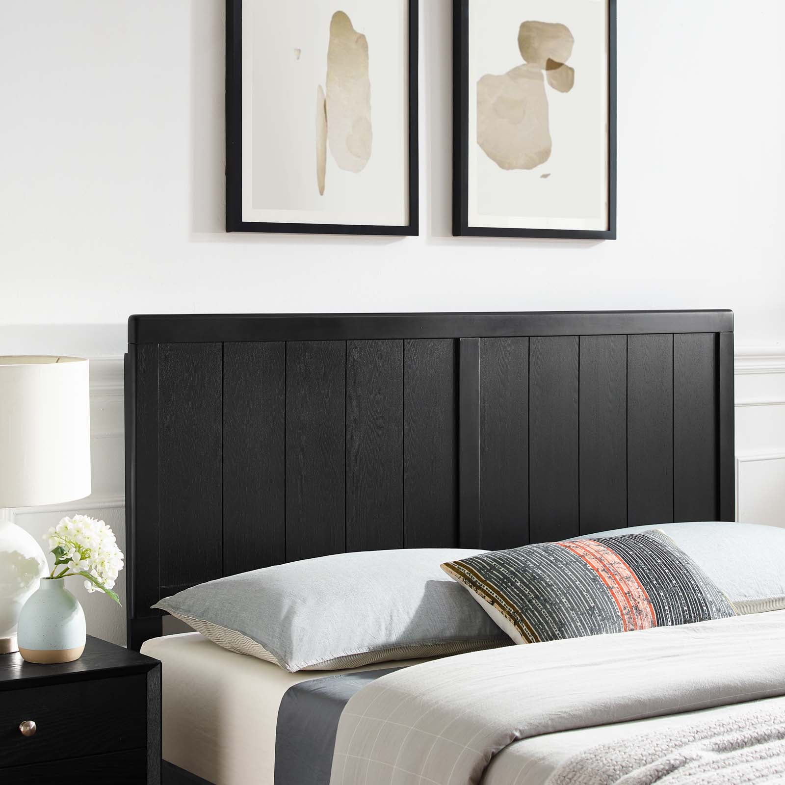 Modway Robbie Twin Wood Headboard, Black