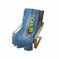 thumbnail image 4 of Space Soft Flannel Fleece Throw Blanket, Comic Ufo Alien in Outer Space with Stars Galaxy Journey Caricature Cartoon, Cozy Plush for Indoor and Outdoor Use, 60" x 80", Multicolor, by Ambesonne, 4 of 6