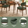 thumbnail image 5 of ClinQ Chenille Dining Chairs Set of 4, Modern Upholstered Kitchen Side Chair with Curved Back, Solid Wood Legs for Dining Room, Green, 5 of 10