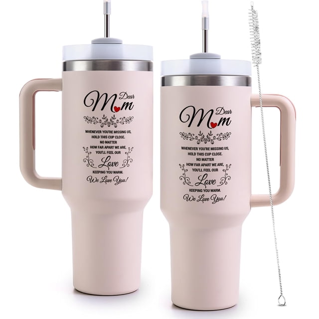 Vaso para beber VoziSpace, vaso de 40 onzas para cumpleaños de mamá con asa
