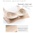 thumbnail image 6 of Bigersell Woman Bra V-Neck Wire-Free Bra Support Women Molded Bra Molded Bra Style R-110 Basic Bra Strap Nylon Balconette Bra Feature Everyday Bras Underwear Beige M, 6 of 6